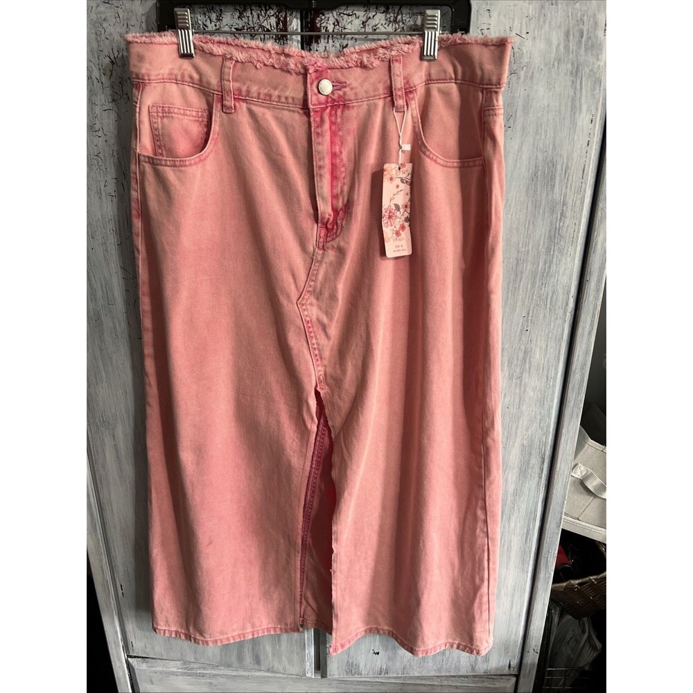Sheen Maxi distressed Slit skirt NWT BoHo Y2K pink grunge